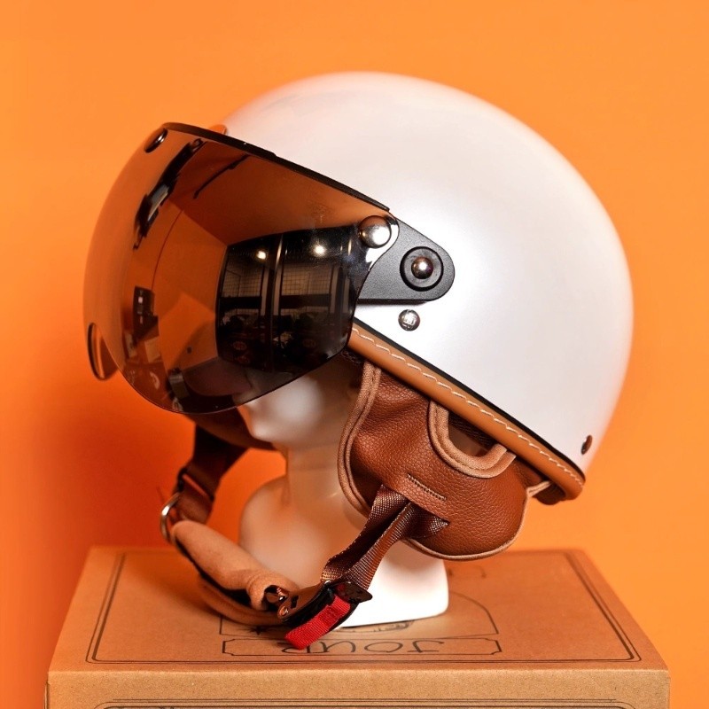 QMP Modo Huihe Mũ Bảo Hiểm Xe Máy Retro 3C Nửa Mũ Nhẹ Mùa Hè Thời Trang Nam Nữ Xe Tay Ga Điện Bốn Mùa