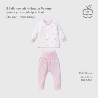 La Pomme SS26.T2.3 Set sơ sinh nhiếp ảnh gia nhí màu trắng hồng NB-3m