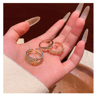 Nhẫn vàng Hàn Quốc zircon cho nữ, điều chỉnh được, thiết kế tinh tế và thời trang cao cấp