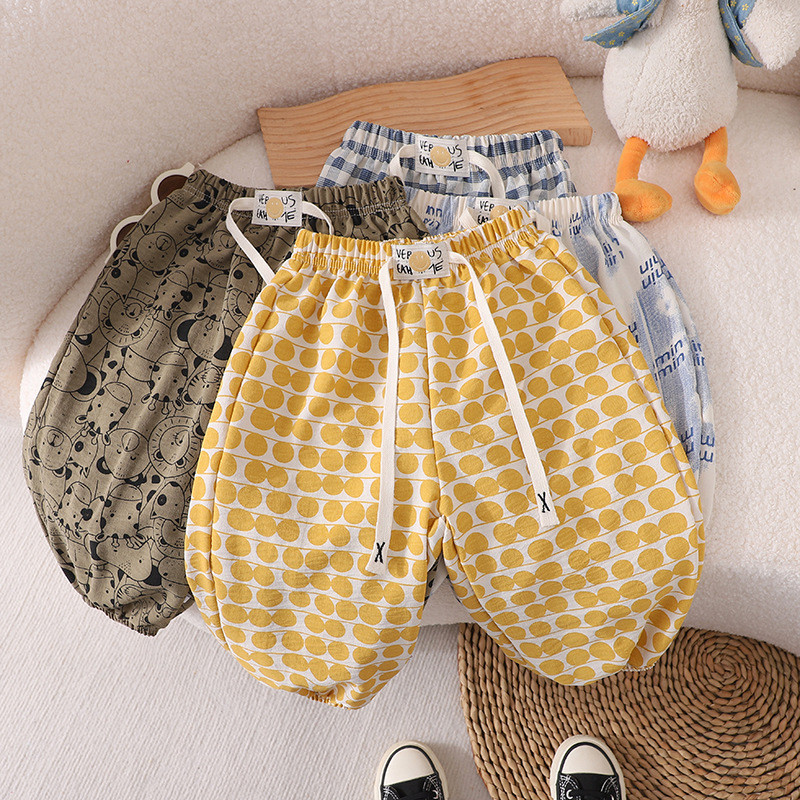 Trẻ Em Mùa Hè Phong Cách Mới Chống Muỗi Bloomers Bé Trai Bé Gái Phong Cách Mỏng Thoáng Khí Mắt Cá Chân Dài Quần Thể Thao Thông Thường 80-150 Y0JW