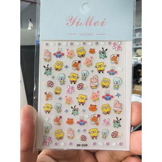 🍒 Nhãn dán móng tay hoạt hình Baby Pie Star 3D Ngoại hình học sinh Nhãn dán móng tay dập nổi ba chiều 26.3.1