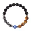 Vòng tay mắt ác Unisex - Đá đa kim cương (Mắt ác, Mắt hổ, Hematite, Tourmaline) Hạt được đánh bóng - Handmade - Tấm chắn năng lượng âm - Tăng cường trực giác