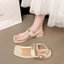 Phong Cách Mới Thời Trang Mũi Vuông Flat Niche T-Strap Mùa Hè Nữ Nữ Mặc Bên Ngoài Tất Cả Trận Đấu Đi Biển Giày Sandal Nữ26040109