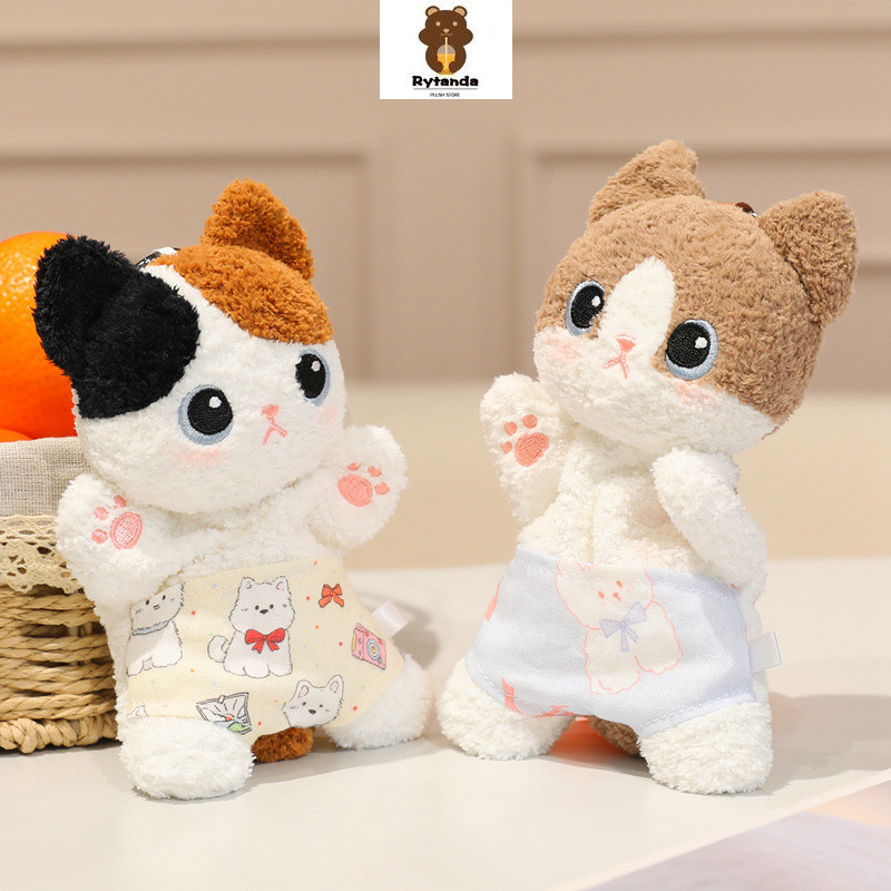 Rytanda Mô Phỏng Dễ Thương Mèo Plushie Giải Nén Túi Đậu Quần Mèo Con Sang Trọng Mặt Dây Chuyền Động Vật Móc Khóa Mềm Động Vật Búp Bê Học Trang Trí Phòng Trẻ Em Bạn Gái Năm Mới Quà Tặng Giáng Sinh