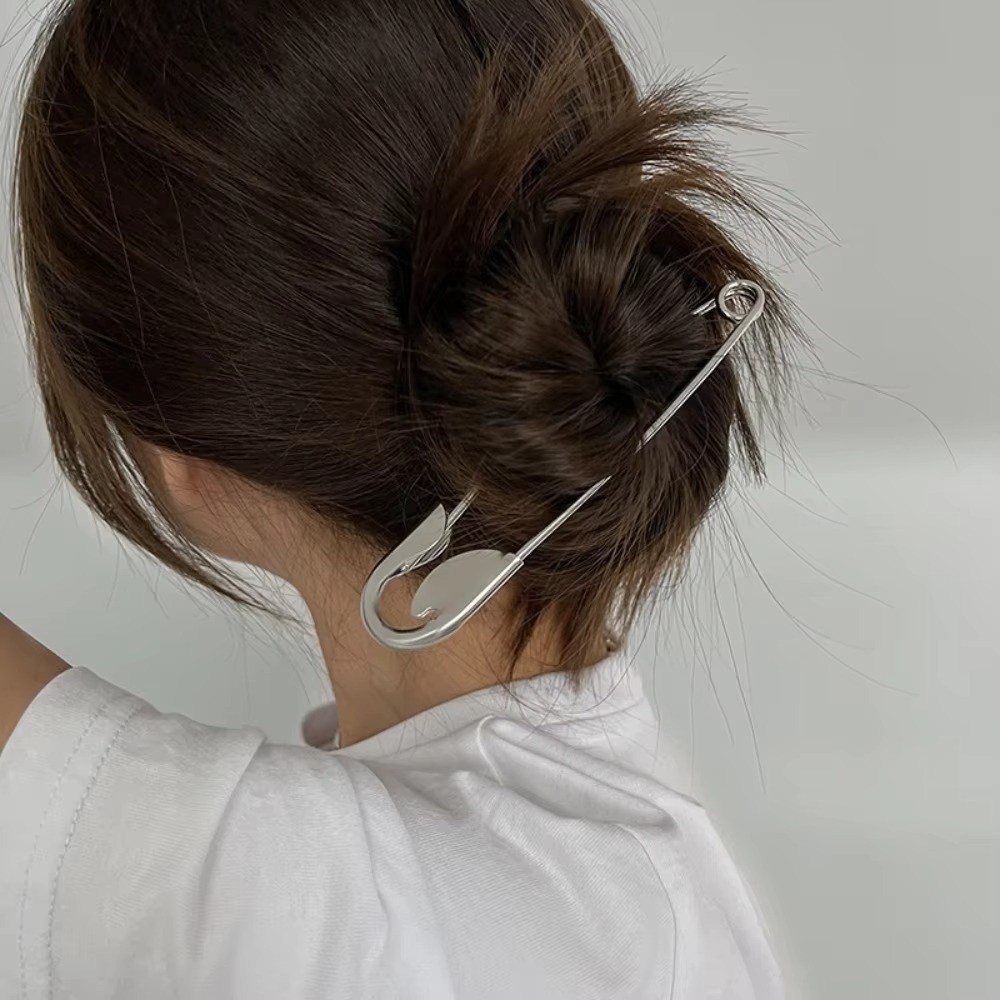 Vuốt tóc an toàn MERIGGIARE, Barrettes tóc kim loại hình học tối giản cỡ lớn, Bộ đồ cố định hợp thời trang Trâm cài bạc Phụ kiện tóc cho nữ Cô gái