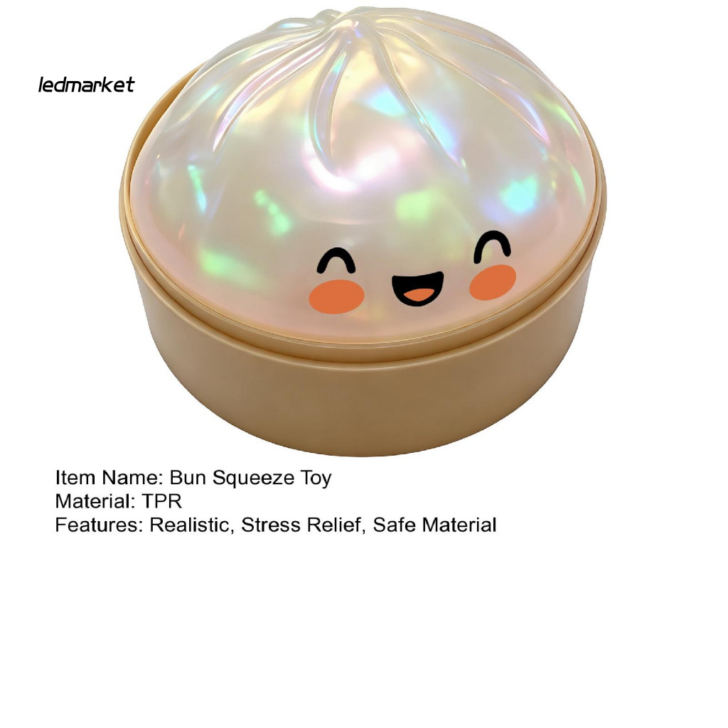 (Ledmarket) Đồ chơi bóp ngược Đồ chơi bóp Bun dễ thương – Dụng cụ giảm căng thẳng hình dạng Bun thực tế với biểu hiện đáng yêu Đồ chơi Fidget mềm dành cho trẻ em Người lớn Quà tặng hoàn hảo để thư giãn