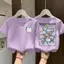phù hợp ngắn tay thoải mái trang phục 3-15 tuổi cartoon trẻ em Hàn Quốc unisex Áo