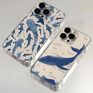 Ốp Điện Thoại Họa Tiết Cá Voi Cho Xiaomi Mi POCO X7 Pro F7 X6 X5 M7 F5 X3 NFC X4 GT 15T Pro Trong Suốt Sang Trọng Bumber 3D Nghệ Thuật Nóng Mềm Thời Trang Chống Sốc Vintage Xu Hướng Thương Hiệu