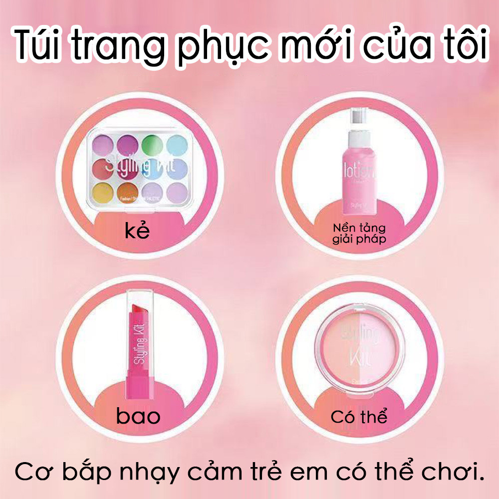 Bộ trang điểm cho bé gái, bộ đồ chơi mỹ phẩm giả vờ, đồ chơi làm đẹp cho trẻ em, quà tặng nhập vai sáng tạo.