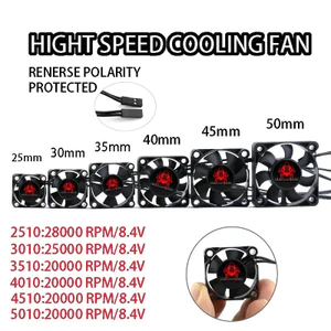 25mm 30mm 35mm 40mm 45mm 50mm Quạt làm mát tốc độ cao cho 1 / 10 RC Xe ESC Động cơ tản nhiệt Bộ phận đa năng