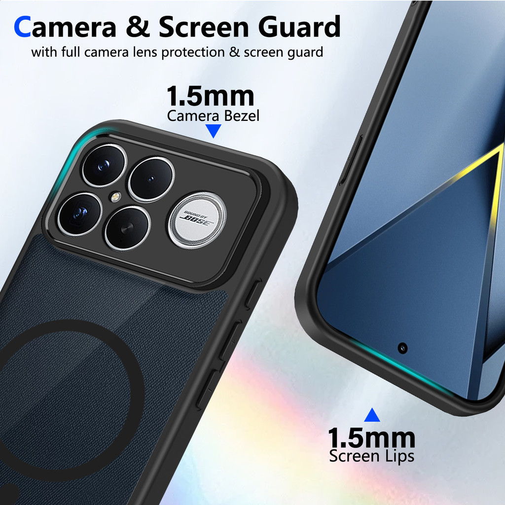 Ốp lưng Xiaomi Poco F8 Ultra 5G Vỏ thu hút từ tính màu đen mờ cho Ốp điện thoại Xiaomi Poco F8 Ultra 5G