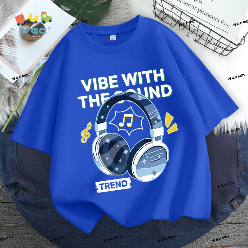 W.G.Q Áo thun bé trai，mùa hè phong cách mới thời trang phù hợp，vải mềm mại thoải mái，thấm mồ hôi thoáng khí