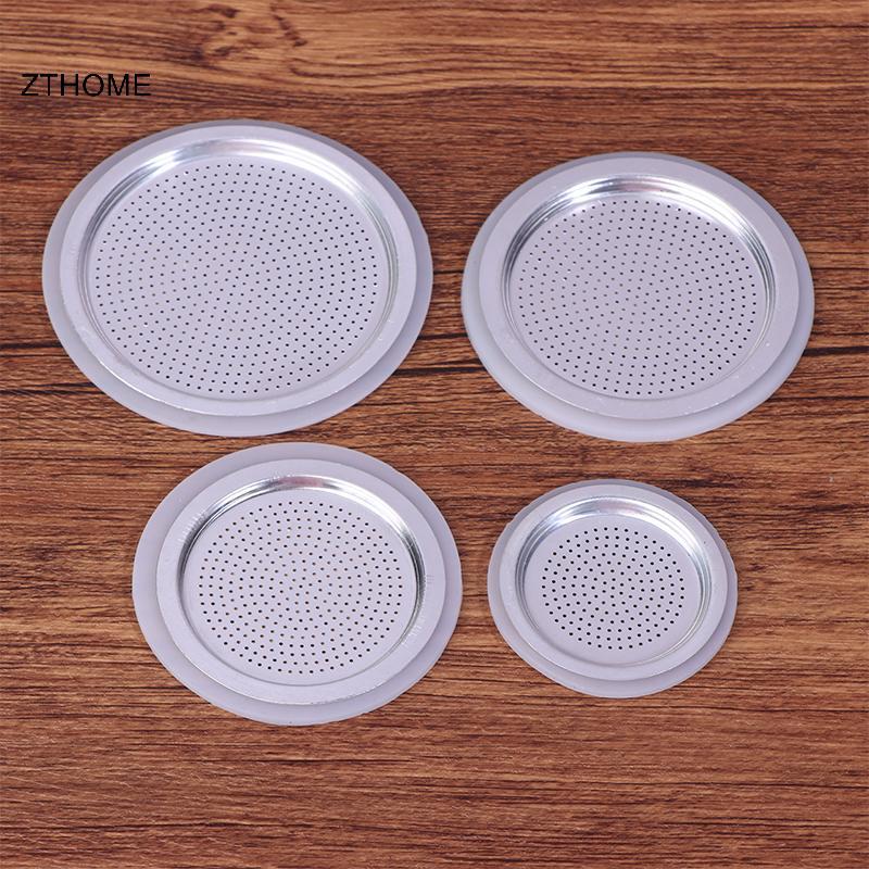 ZTHOME 4 Cái / bộ 3 Miếng Đệm Silicon + Bộ Lọc Nhôm Moka Pot Chai Cà Phê Có Thể Thay Thế Bằng 1 / 2 / 3 / 6 / 9 / 12 Cốc Cà Phê HOT