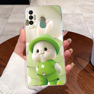 Ốp lưng silicon trong suốt họa tiết thỏ tình yêu vui nhộn cho Tecno Spark 7/7T/KF6/KF6p