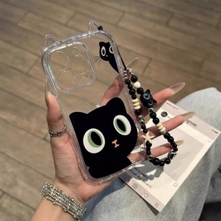 Ốp lưng IPhone 17 16 15 14 13 12 11 Pro Max XRXSMax 78 Plus Dễ thương mèo đen tai điện thoại trường hợp