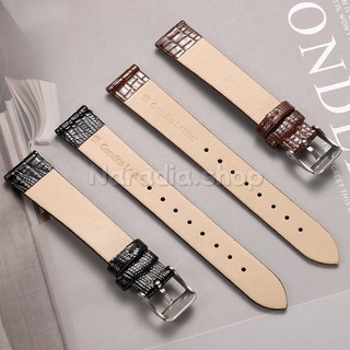 8-16mm Retro Kích Thước Nhỏ Da Thật Chính Hãng Dây Đeo Đồng Hồ Cho Doanh Nghiệp Họa Tiết Thằn Lằn Dây Đeo Đồng Hồ Để Thay Thế Nam Nữ Đồng Hồ Dây Đeo Tay