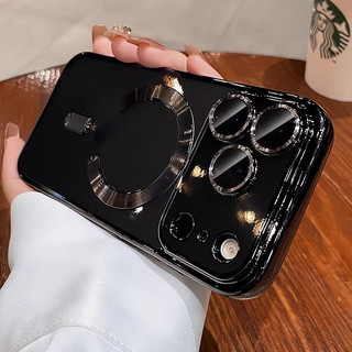  ﻿ Ốp điện thoại từ tính trong suốt mạ điện sang trọng Thích hợp cho iPhone 11 12 13 14 15 16 17 Pro Max Ốp lưng silicon TPU
