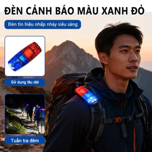 Đèn LED đeo vai màu đỏ và xanh lam Đèn cảnh báo đèn flash giao thông Đèn tín hiệu an toàn Đèn đeo vai có thể sạc lại