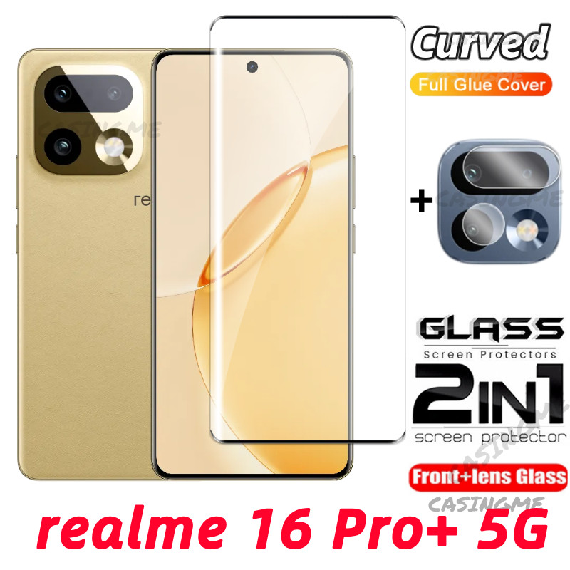 Realme 16 Pro + 5G 2026 Phim Bảo Vệ Màn Hình 2 Trong 1 Cho Realme 16 Realme16Pro + Realme16 16Pro + 16x 16T Pro Plus + 4G 5G 2026 Full Cover Kính Cường Lực Mặt Trước Ống Kính Mặt Sau