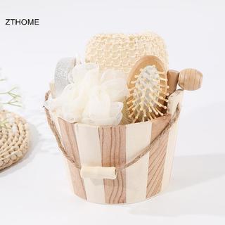 ZTHOME 4 / 5 / 6 Bộ Spa Buet-paed bằng gỗ thân thiện với môi trường tự nhiên Làm sạch da toàn thân Spa Dụng cụ tắm Quà tặng Bộ HOT