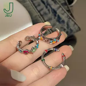 Nhẫn ngôi sao nhiều màu sắc, điều chỉnh size phù hợp, trang sức nữ làm quà tặng
