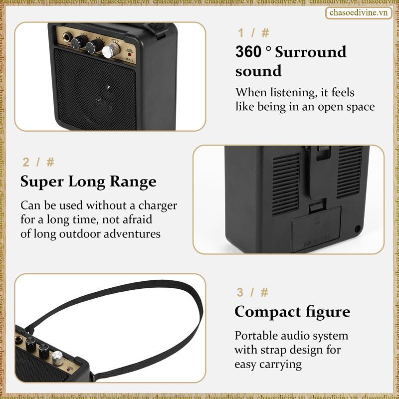 [K O G X] Loa Amplifier Guitar Mini 5W với đầu vào 6,35mm Đầu ra tai nghe 1 / 4 Inch Hỗ trợ điều chỉnh âm lượng