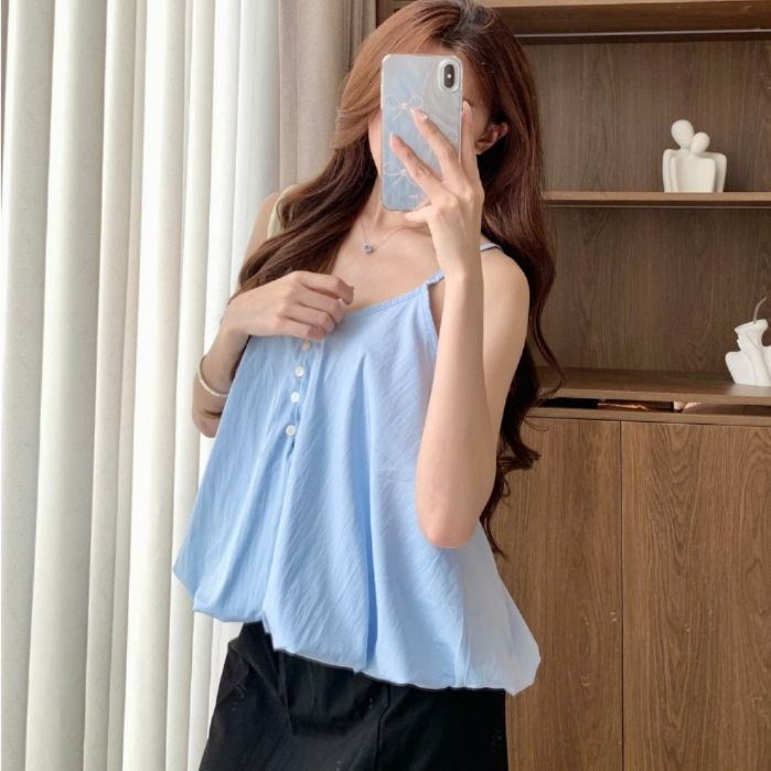 Set Yếm Nữ 2 Dây Dáng Bí Cúc Dọc Kèm Áo Thun Trơn (Có Bán Lẻ Yếm) Kenco clothing M377807 Thời Trang Nữ - Sam Botique