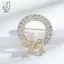 Ngọc trai pha lê màu trắng tròn Trâm cài nơ dễ thương dành cho nữ Thời trang sáng tạo Hợp kim sang trọng Quần áo ve áo chống chói Chân cố định