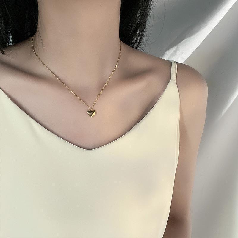 Đơn Giản Vòng Cổ Mặt Dây Chuyền Thép Titan Không Phai Màu Cho Phụ Nữ