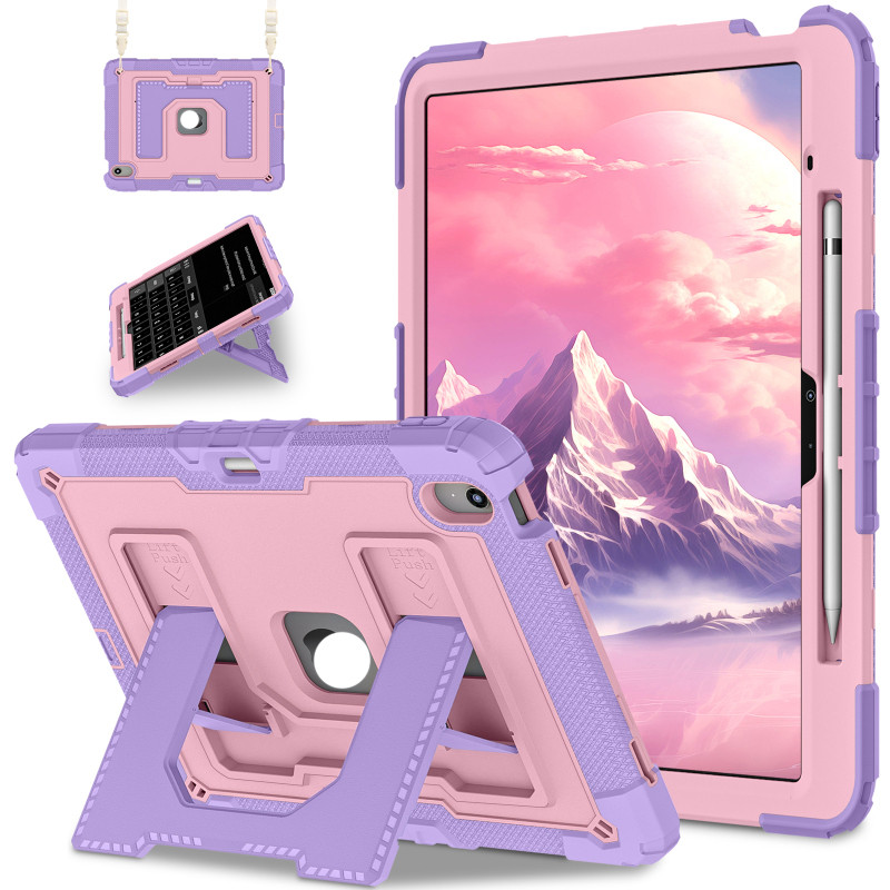 Vỏ Cứng 3 Trong 1 Tương Thích Với iPad Air 4 5 6 7 10.9 "Air M2 M3 M4 11" 13 "2024 2025 2026 Bảo Vệ Toàn Diện Chân Đế Dây Đeo Khe Cắm Bút Chì