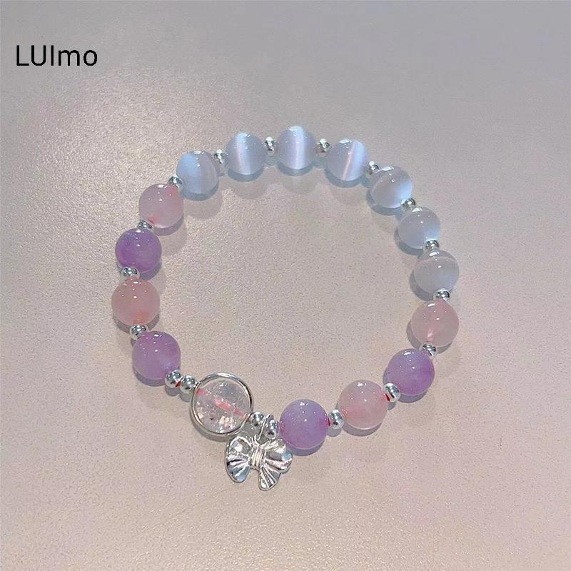 LUImo Ánh Trăng Pha Lê Nơ Đính Hạt - Vòng tay nhẹ sang trọng, phụ kiện thời trang cho bé gái