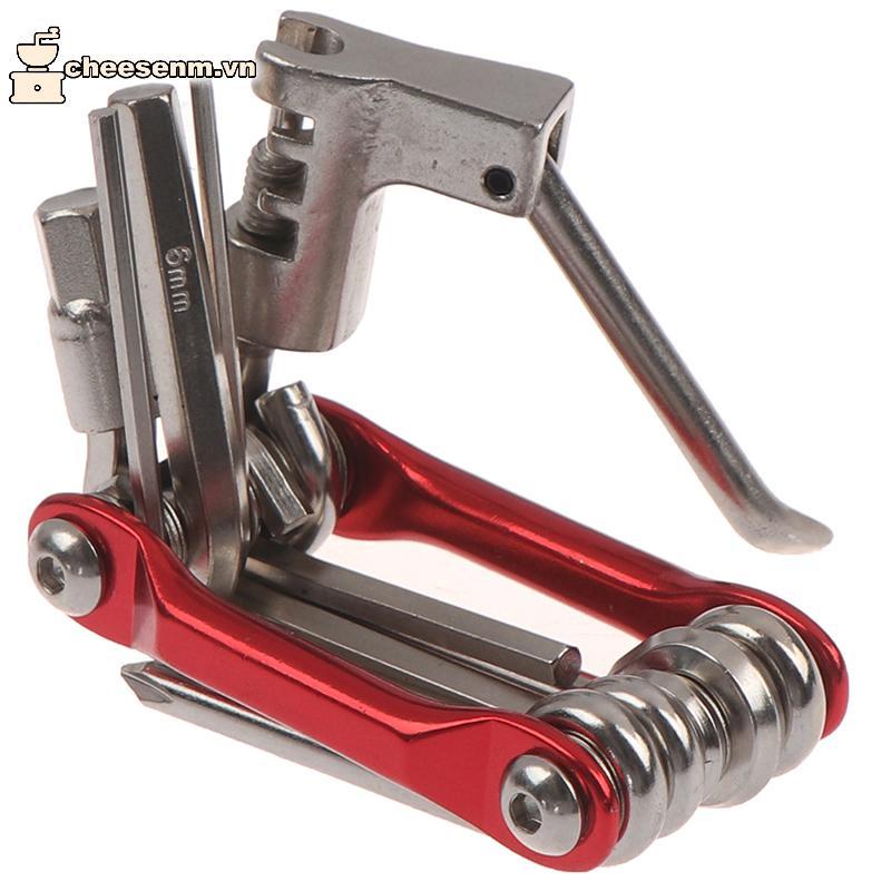 Cheenm Multitool - Bộ dụng cụ sửa chữa xe đạp 11 trong 1, bao gồm dây xích, lục giác, cờ lê và tua vít