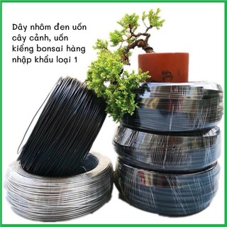 (CUỘN 5 MÉT) Dây nhôm đen uốn cây cảnh, uốn kiểng bonsai hàng nhập khẩu loại 1