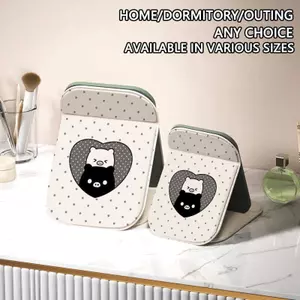 Mèo đen đen đáy xám Gương gấp gọn đen đám làm đẹp nữ sinh cao cấp không mờ