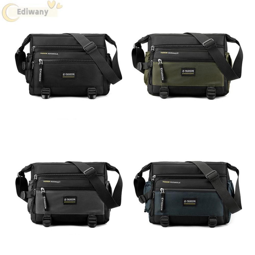 Túi Messenger EDIWANY, Túi Đeo Ngang Du Lịch Dây Kéo Nhiều Lớp, Túi Đeo Vai Dung Tích Lớn Hình Vuông Nylon Unisex