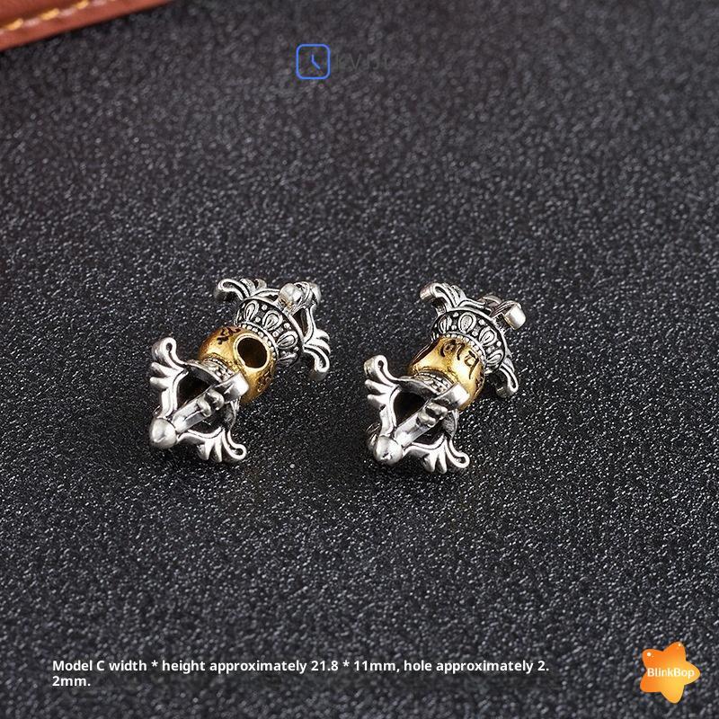 Mặt dây chuyền 2 chiếc 20x7.3mm vàng mờ & cổ mạ bạc, phù hợp DIY trang sức