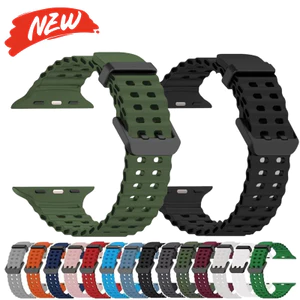 Dây đeo thở bằng silicon cho Apple Watch Series 11 / 10 46mm Ultra 3 / 2 / 1 49mm 9 8 7 6 5 4 SE 3 44mm 45mm 42mm