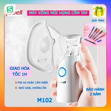 [HỎATỐC] Máy xông khí dung cầm tay YUWELL M102 mini dùng pin - Nhỏ gọn, tiện lợi - Máy xông mũi họng cho bé - Chính hãng
