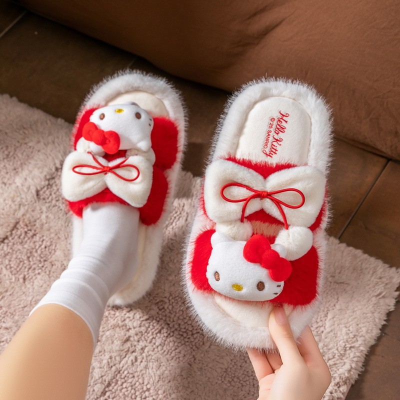 Dép Nữ Nhà Trong Nhà Chống Trơn Trượt Furry Dép Cotton