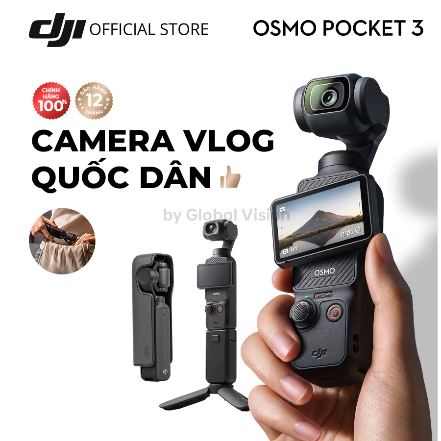 DJI Osmo Pocket 3 gimbal tích hợp camera chất lượng 4K 120fps - Hàng chính hãng