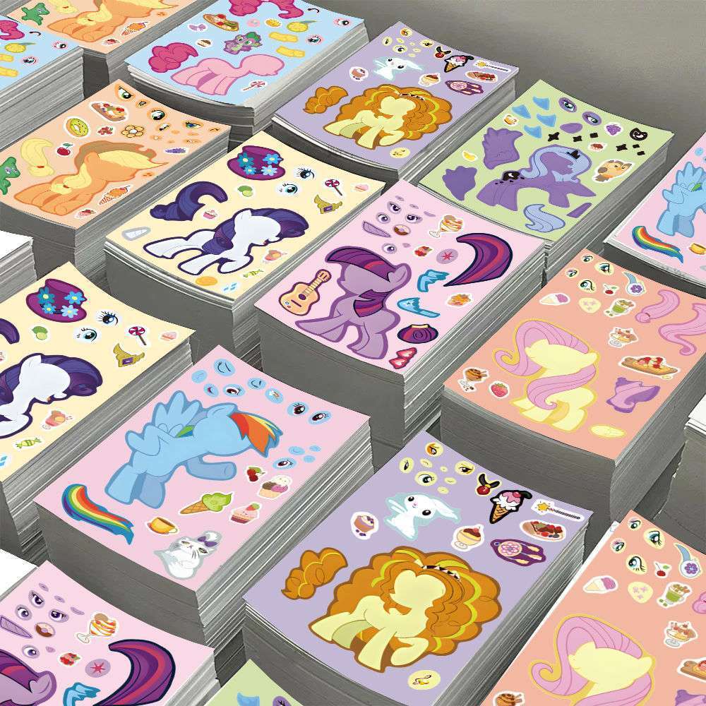 My Little Pony Dán DIY Sáng Tạo Dễ Thương Hoạt Hình Dán Trẻ Em Bé Gái Xếp Hình Giáo Dục Sớm Dán Dễ Thương JBKI
