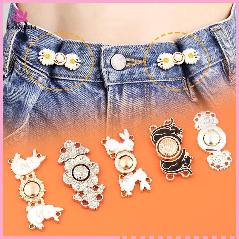 Eshylala Phụ Kiện Quần Jeans Eo Điều Chỉnh Nút Kim Loát Tháo Rời