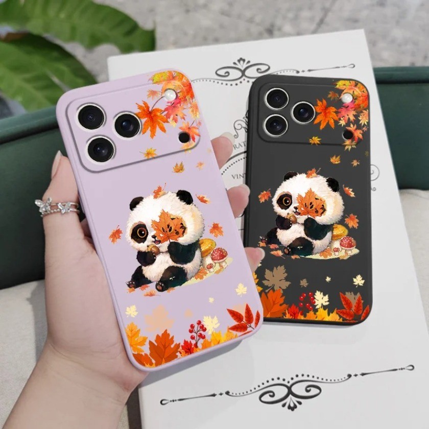 Ốp điện thoại hình lá tre màu đỏ và gấu trúc cho Huawei Y7A Nova 7i 3i 10 SE Mate 20 Pro P40 P30 Pro P30 Lite Ốp lưng TPU mềm chống sốc