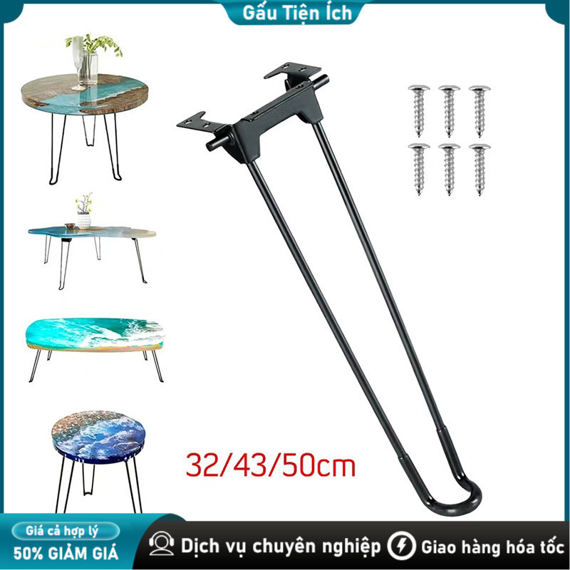 Bộ Chân Bàn Sắt Dày 6mm – Gấp Gọn Thông Minh, Sơn Tĩnh Điện, Chịu Lực Tốt