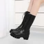 VNMZGG34-39 Giày bốt giữa ống cỡ lớn Giày bốt La Mã phù hợp thông thường Giày bốt COS Đạo cụ Giày nhưng đầu gối có ren bên dây kéo đế