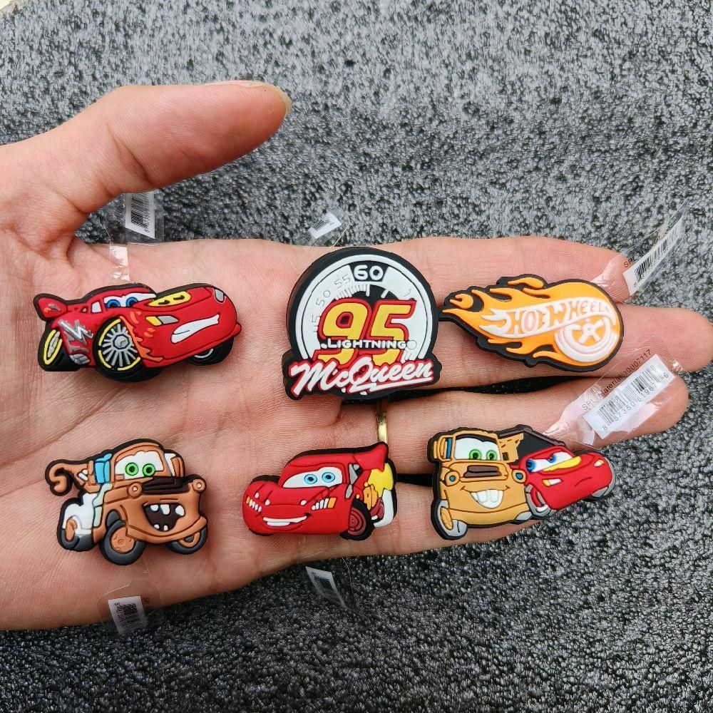 Set 6 charm cứng ô tô xe MC QUEEN L1 gắn dép cross, Nút gắn jibbitz sticker  trang trí CROSS TREND