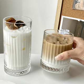 Cốc thủy tinh sọc phong cách Nhật Bản, dùng cho trà, cà phê, nước gia đình KQF9