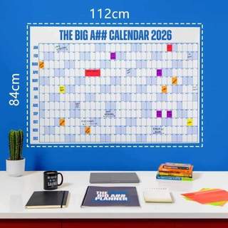 Wall Calendar 2026 Large Planner with Marker Full Year Wall Calendar with 100 Labels for Home Classroom Big Goals