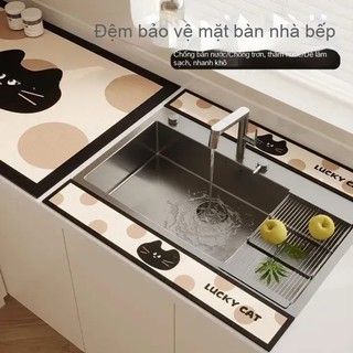 Thảm thấm hút mặt bồn rửa 2 cái Cho Bồn Rửa Bát, Thấm Hút Nước, Lót Cao Su, Bộ/Trọn Bộ 2 Thảm