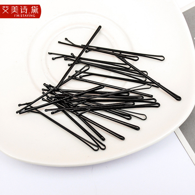 Kẹp Tóc Bé Gái Kim Loại Đen Style Hàn Quốc - Thiết Kế Phẳng Và Đơn Giản